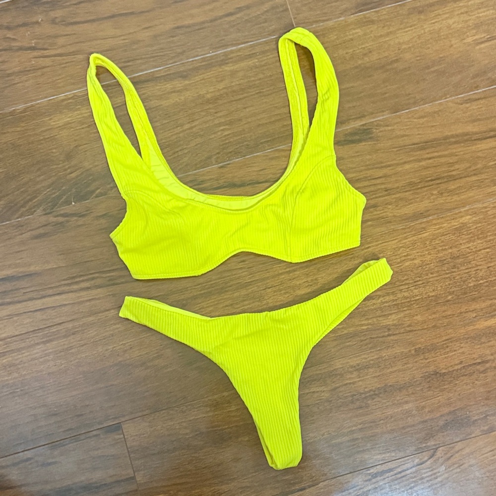 Two Piece Mafia Vibrant Yellow Bikini Set